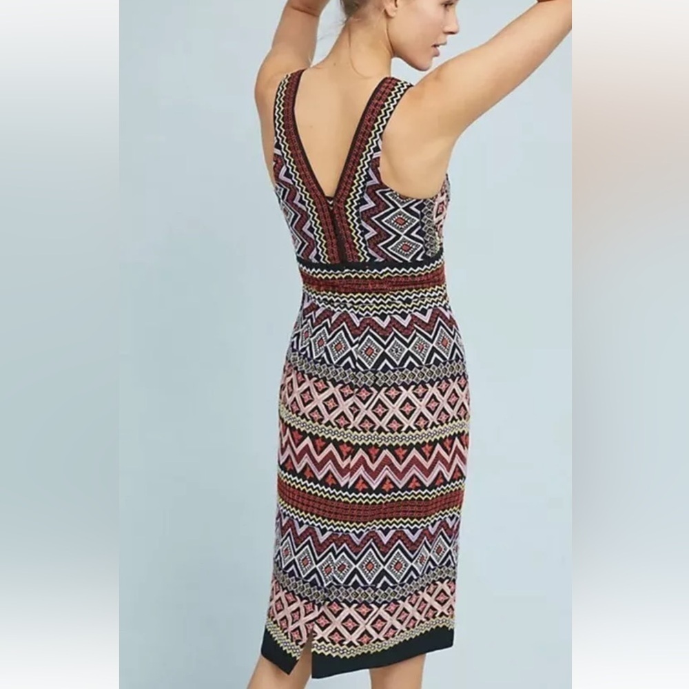 Anthropologie Geo-Embroidered Column Dress by Akemi + Kin size 6 - Picture 4 of 16